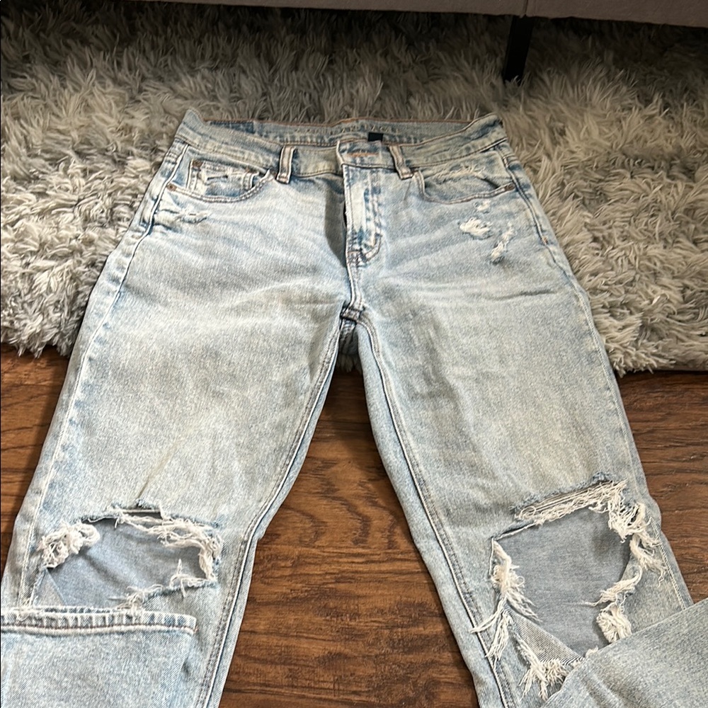 Distressed Light Blue Jeans